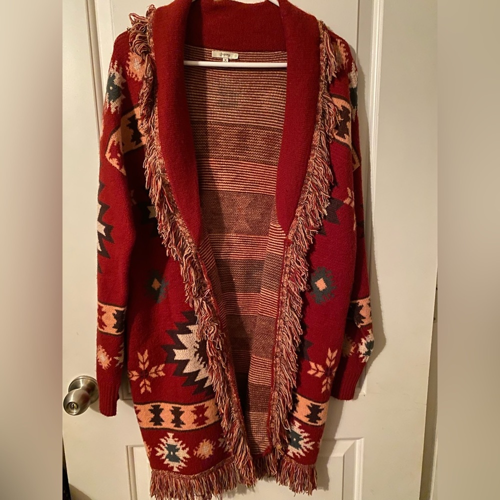 Boutique Aztec sweater cardigan never worn, without tags.